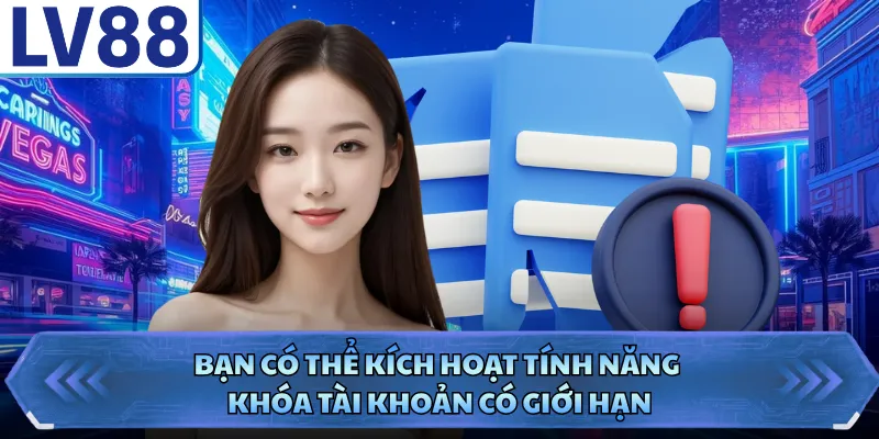 Chơi Có Trách Nhiệm LV88 3 Bạn có thể kích hoạt tính năng khóa tài khoản có giới hạn